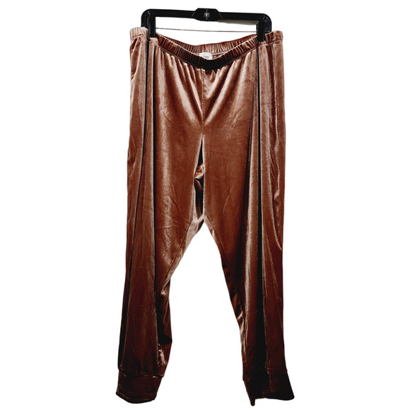 Jenni Velvet Lounge Jogger Pants in Mauve Women's Size XXL Elastic Waist Stretch - Picture 2 of 14